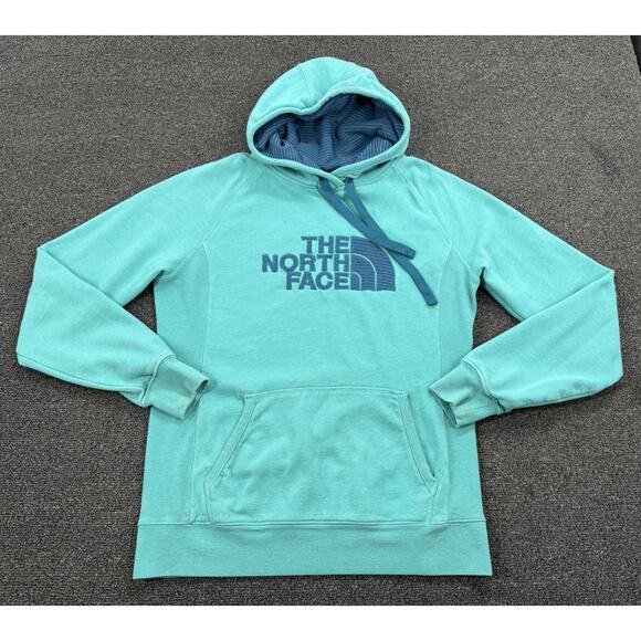 North Face Hoodie Womens Blue Sweatshirt Pullover Hooded Graphic Size Medium - Picture 2 of 9